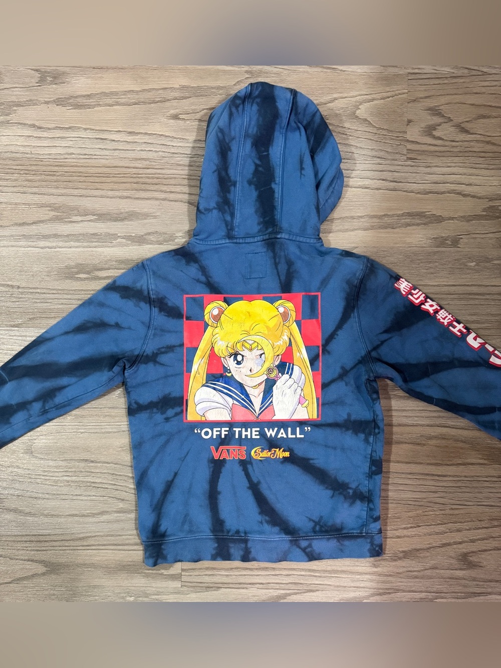 Vans x Pretty Guardian Sailor Moon Blue Tie Dye Hoodie Medium Anime Graphic Y2K
